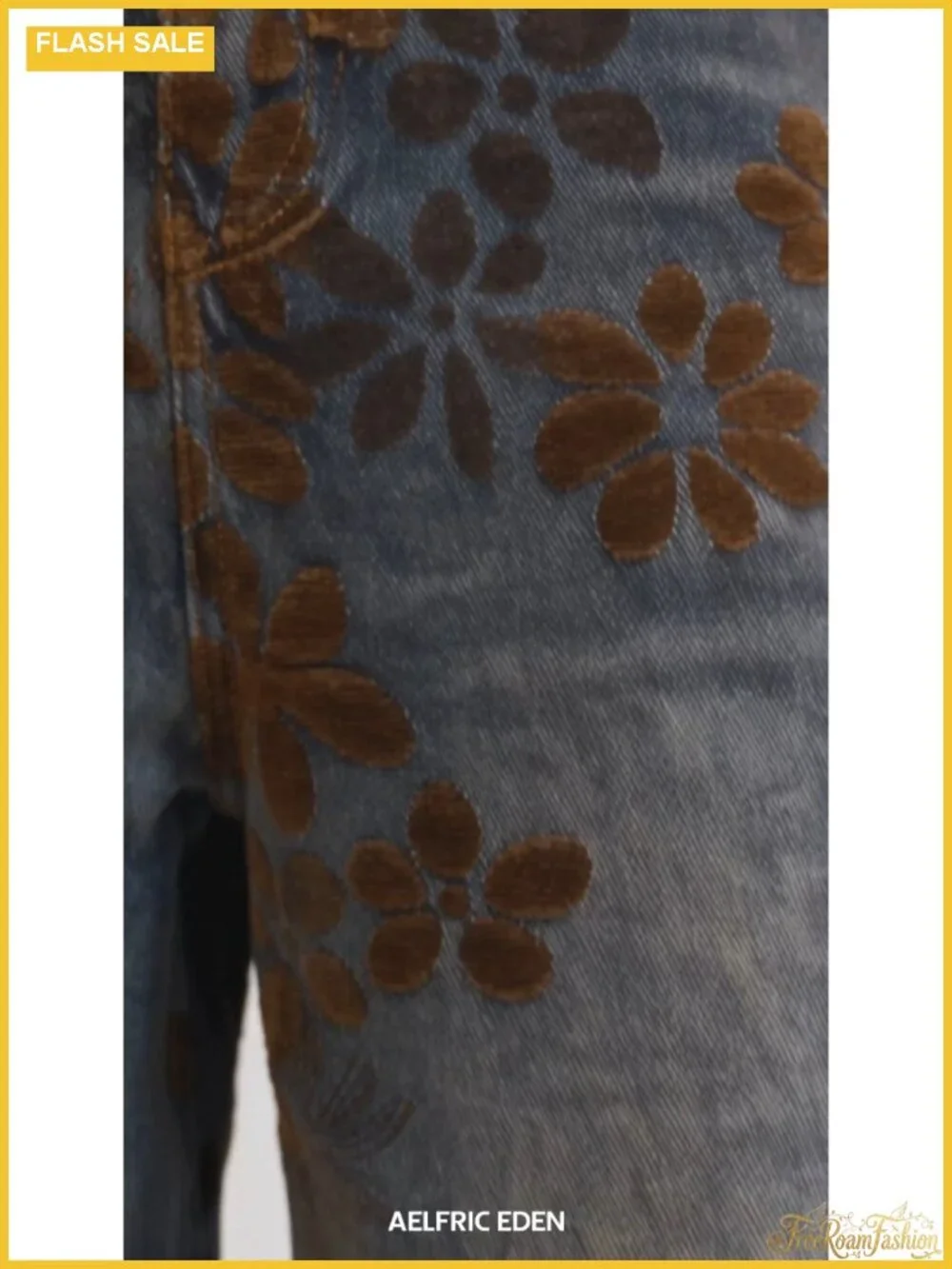 Vintage Floral Baggy Barrel Wide Leg Jeans Y2K Streetwear Unisex