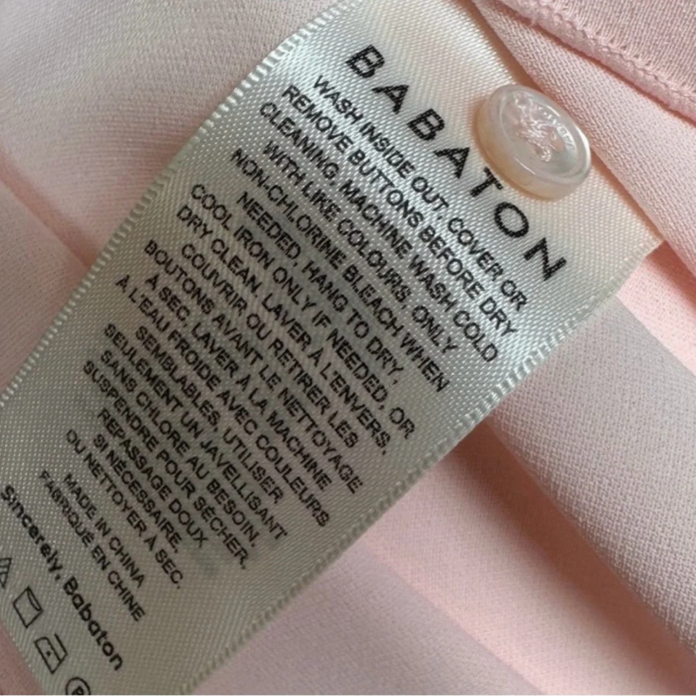 Aritzia Babaton NWT Hamptons Pink Midi Dress front Slits Cap Sleeves Keyhole 00