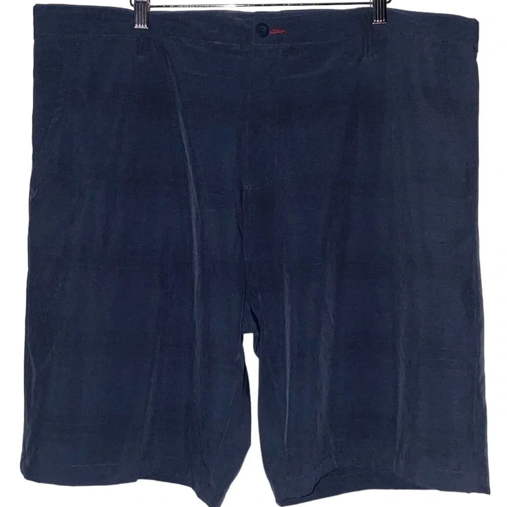 Burnside Hybrid Men Flat Front Chino Short Golf Performance W40 Blue Stretch‎