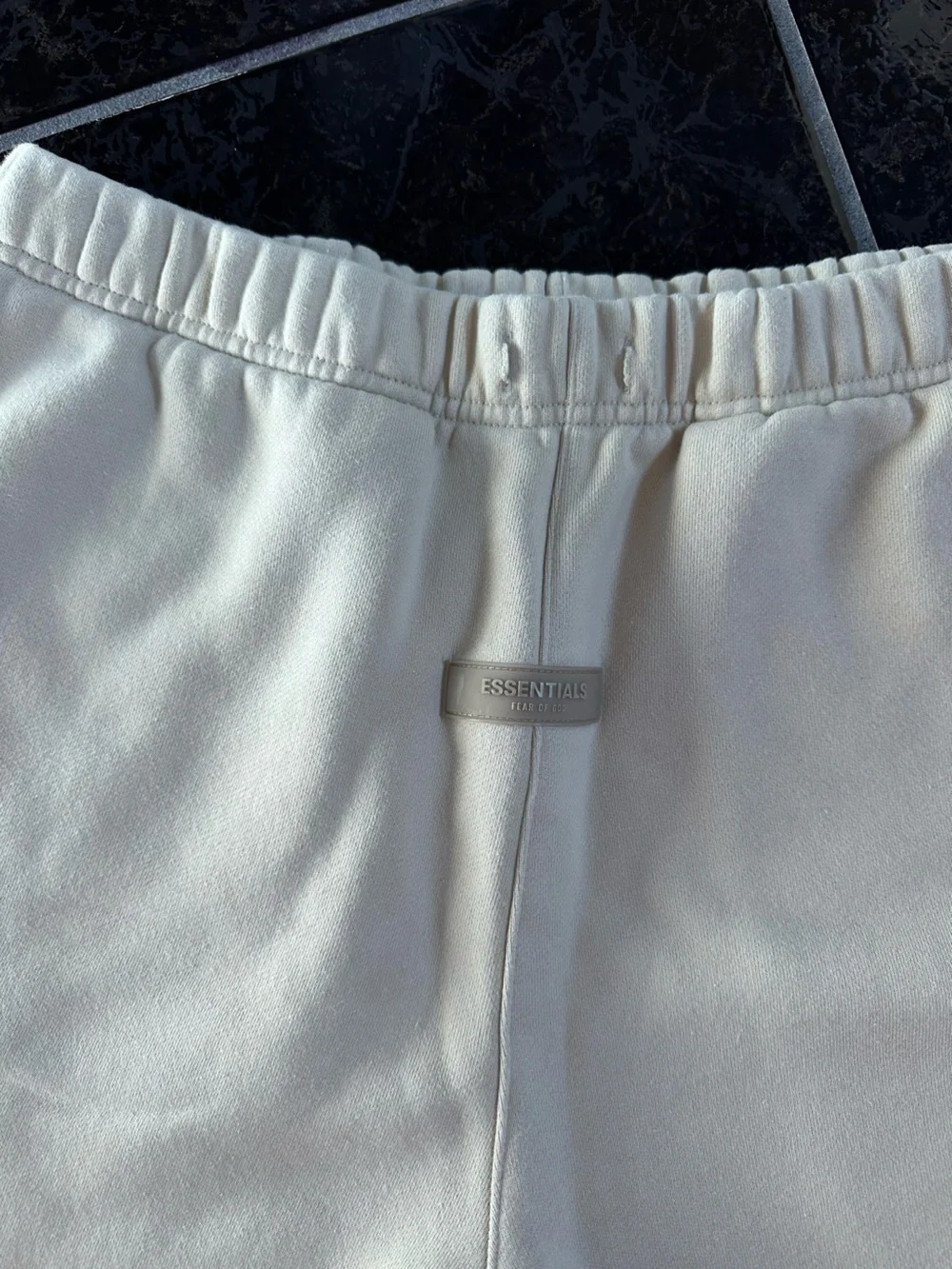 Essentials Women's Cream Athletic Elastic-Waist Shorts