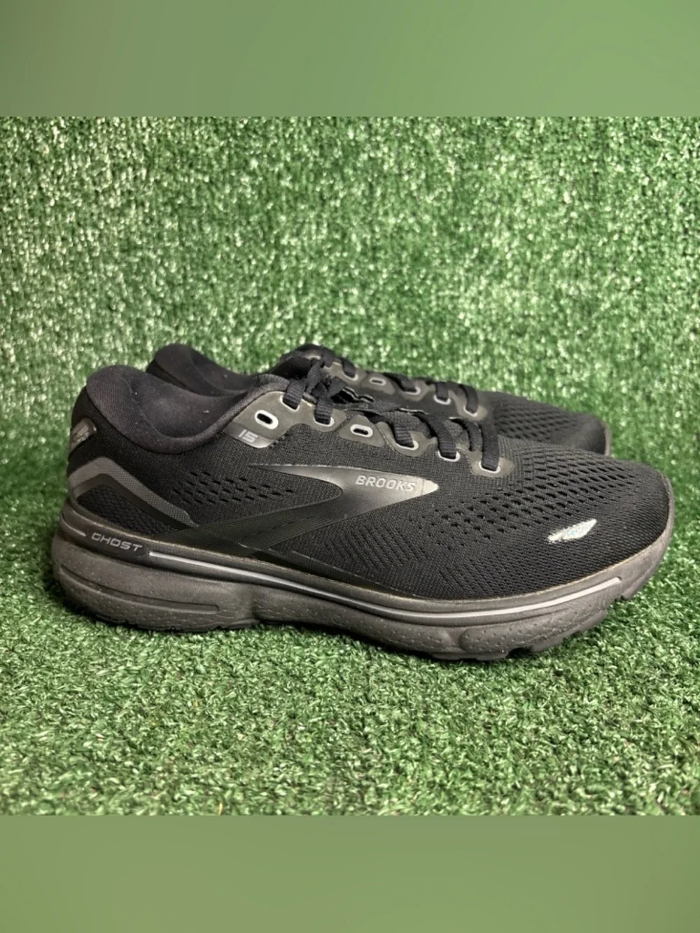 Brooks Ghost 15 Running Shoes Women Size 7 D Wide Black Comfort Low Sneakers‎