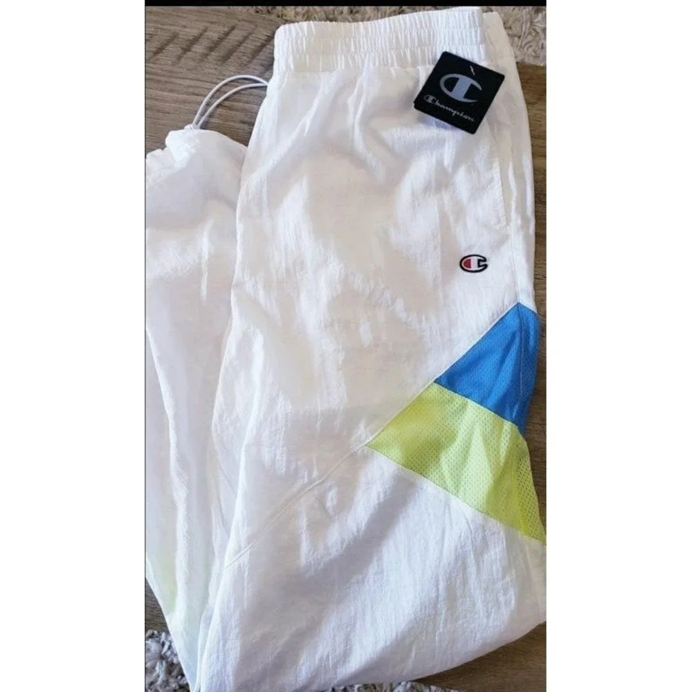 New‎ Champion Pants Track Y2K Windbreaker Jogger Women Small White 90s Retro