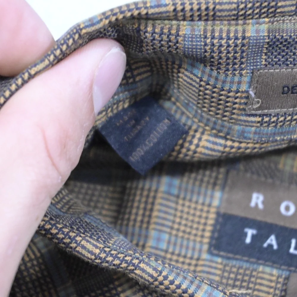 Robert Talbot Dress Shirt Plaid Long Sleeve Button Up Mens‎ Size Medium