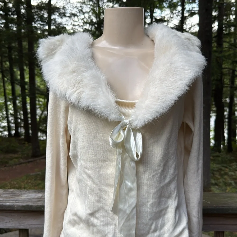 Lillie Rubin Silk Rabbit Fur Sweater NWT
