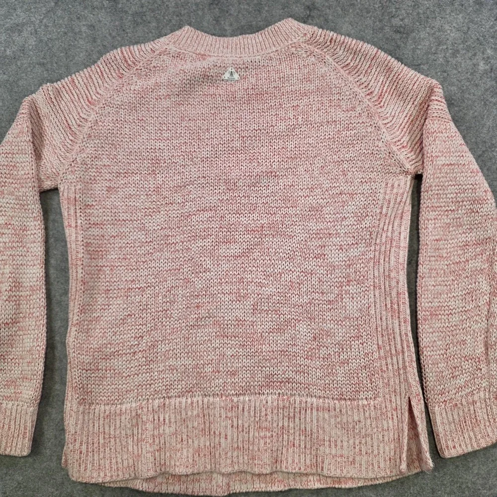 Barbour Seaboard Knit Sweater Womens 4 Pink 100% Cotton Raglan Crewneck Pullover