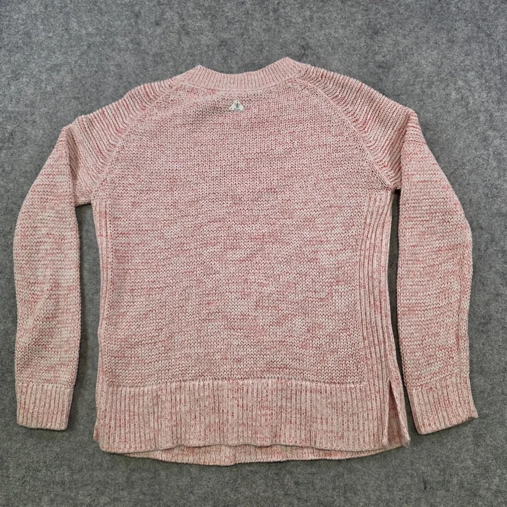Barbour Seaboard Knit Sweater Womens 4 Pink 100% Cotton Raglan Crewneck Pullover