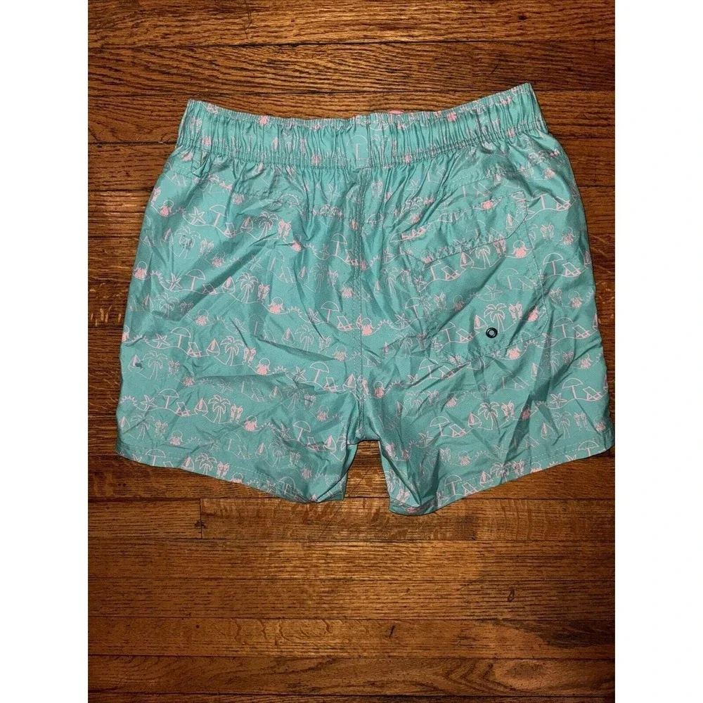 Beach Bros Island Vacation All Over Drawstring Men's Trunks‎ Size M 6.5