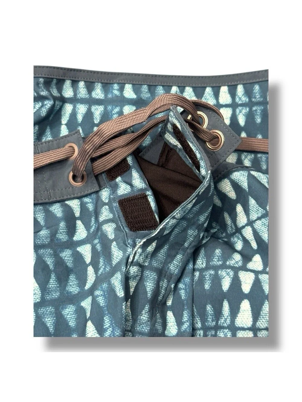 PrAna Roots Studio Green Blue Geometric Board Short Swim Water Men’s Size 30