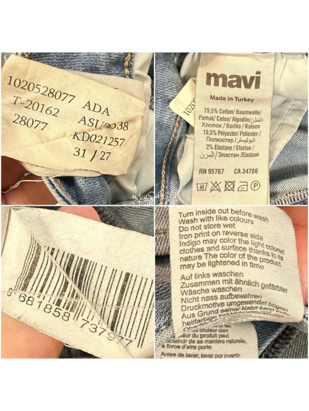 Mavi Side Stripe Raw Hem Ankle Cropped Jeans 31