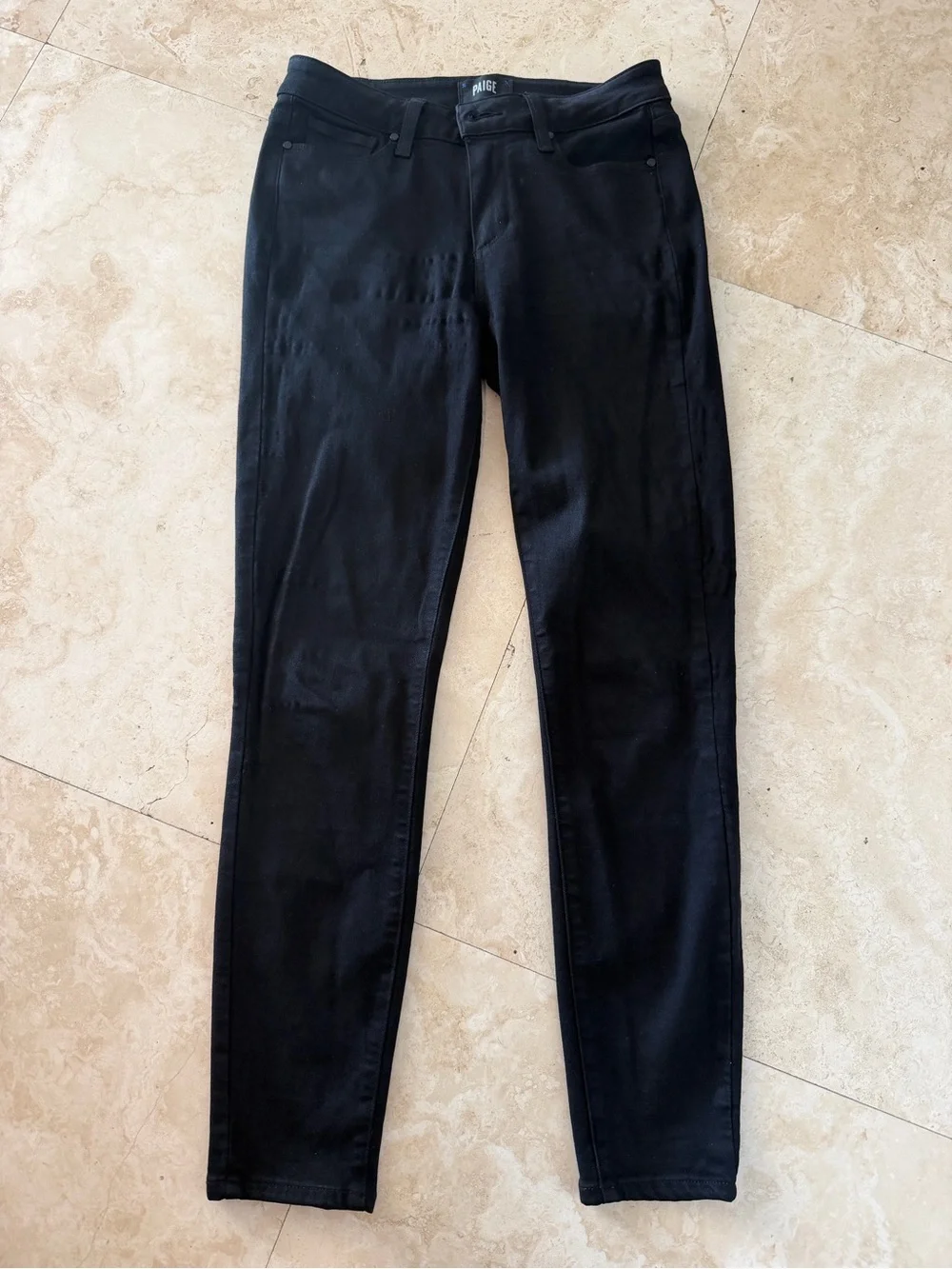 PAIGE Transcend Verdugo Ankle ultra-skinny jeans in black shadow size 27