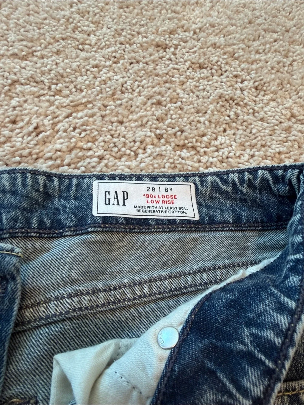 GAP 90’s loose low Rise Lace-Up Jeans - Blue