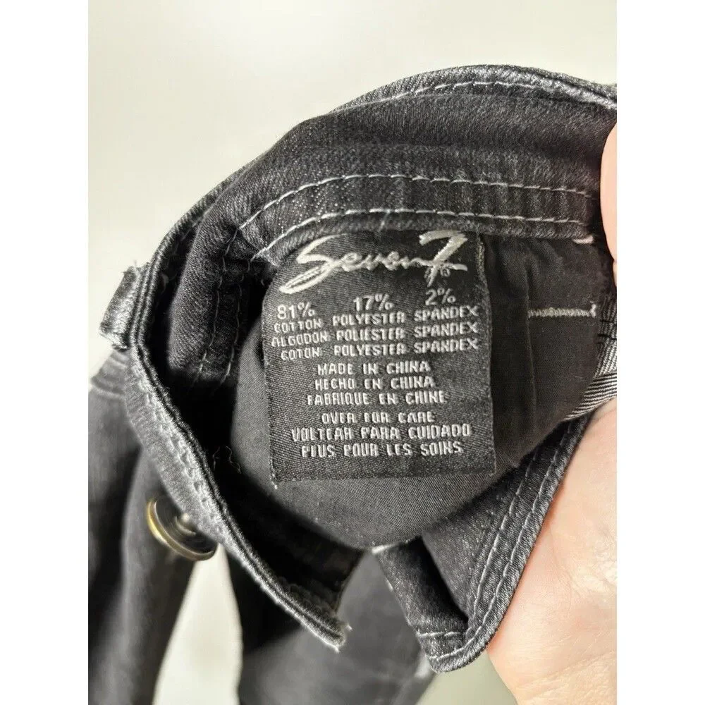Seven7 Jeans Women Size 8 Skinny Dark Wash Five Pockets Stretch Denim Black