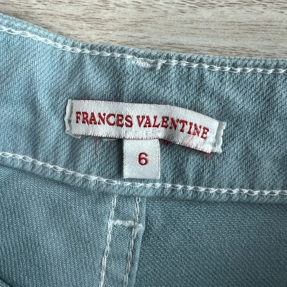 Frances Valentine Jeans Women's Size 6 Ace Wide Leg Stretch Denim in French Blue