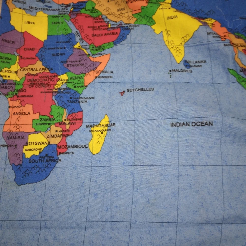 FABRIC Vintage Fabric Map Panel c. 1998, some of these countries don't e…