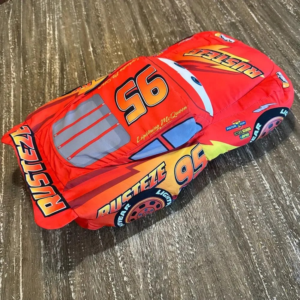 Cars Lightning McQueen Transforming Plush Pillow Disney Pixar Hudson Hornet