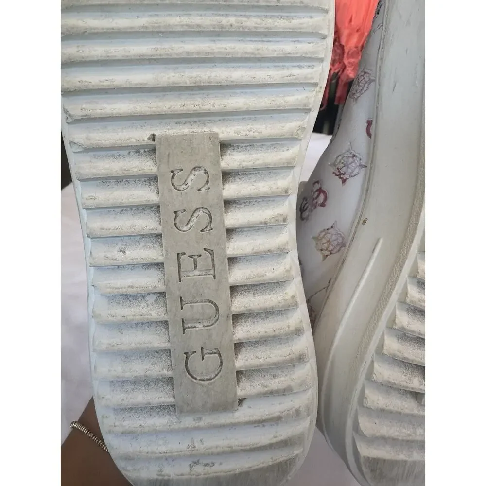 GUESS Denesa Platform Sneakers Chunky Treaded Shoes Womens Size 6 Casual White