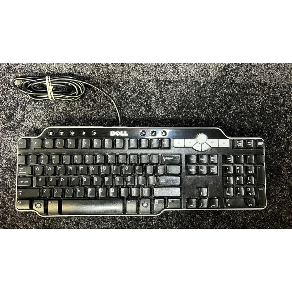 Dell SK-8135 USB Hub Wired Multimedia‎ Keyboard Tested Works Great Condition