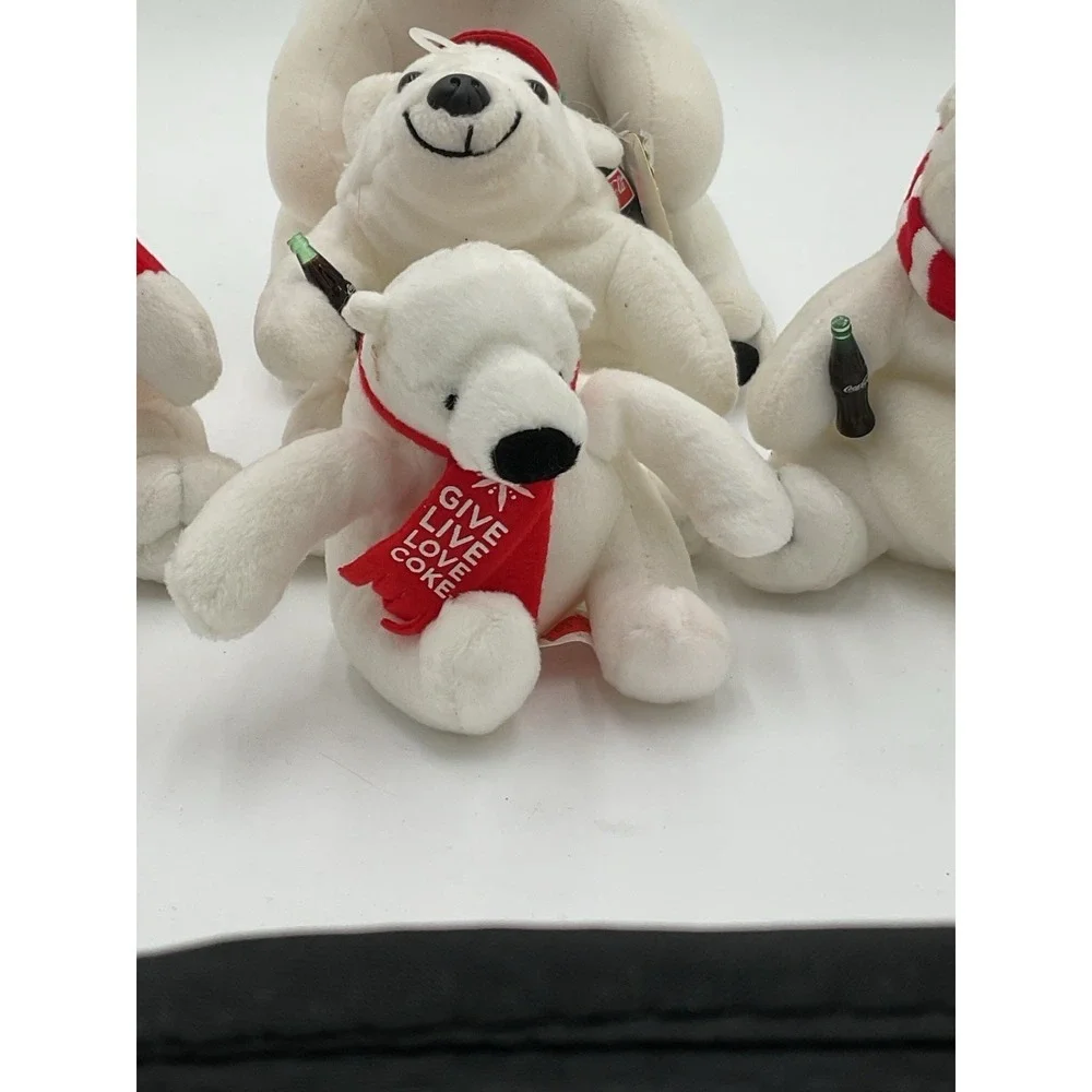 Coca-Cola Polar Bear Bean Bag Plush Lot of 5 1997 w/ Tags Coke Collectibles