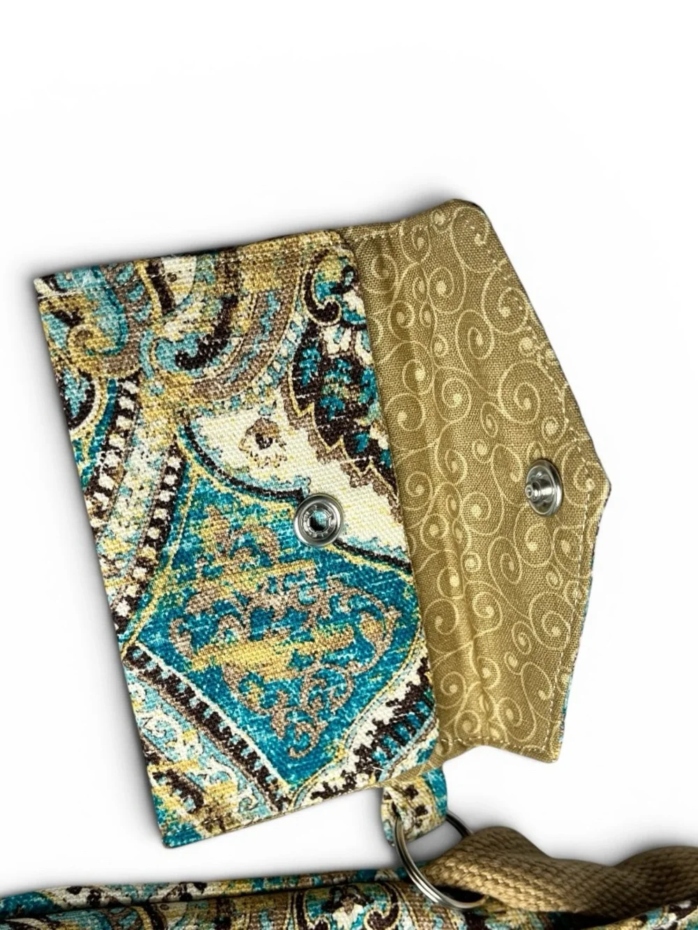 Handmade Crossbody Bag With Matching Card Wallet Keychain Boho Paisley Purse