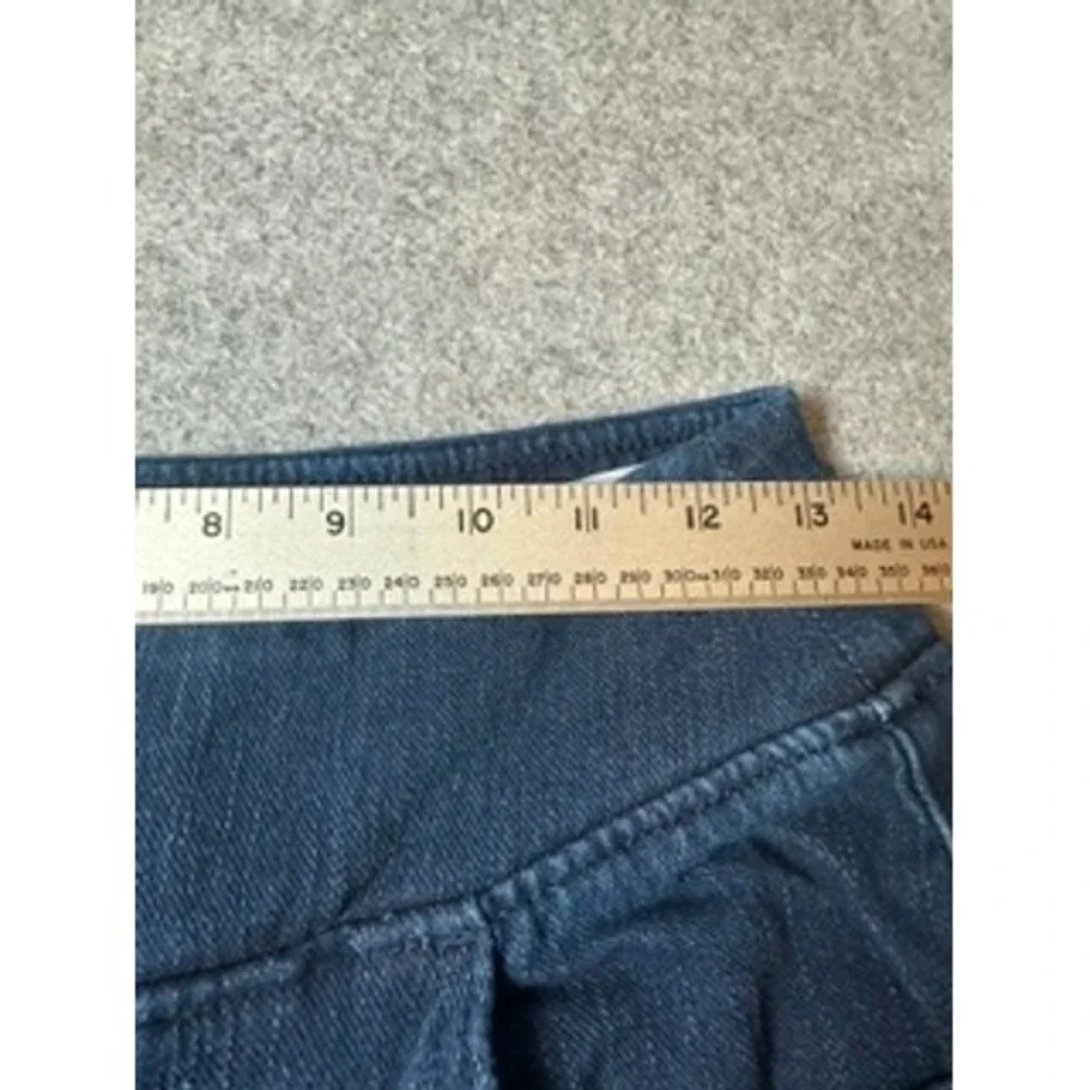 Belle by Kim Gravel Dark Wash Pull On Straight Leg Jeans Pearl Button Hem 4T