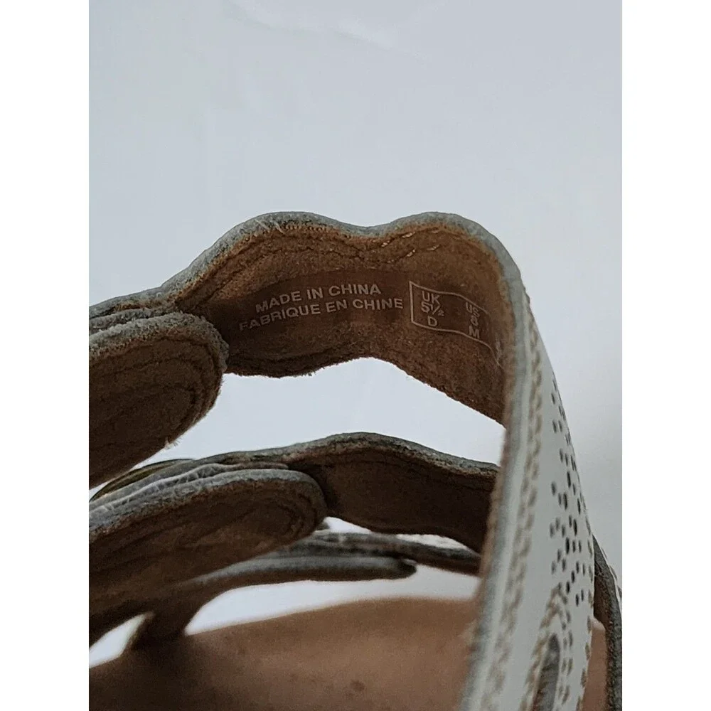 New Clarks Collection Women’s Leather Slide Sandals Leisa Grace White Size 8