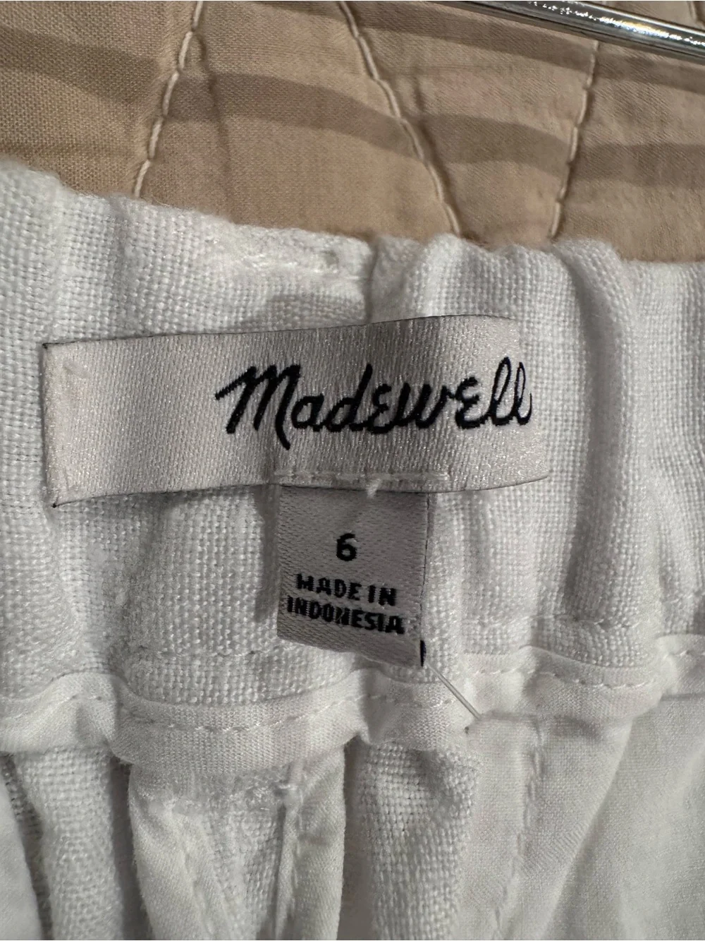 Madewell White Pleated Front Women's Shorts