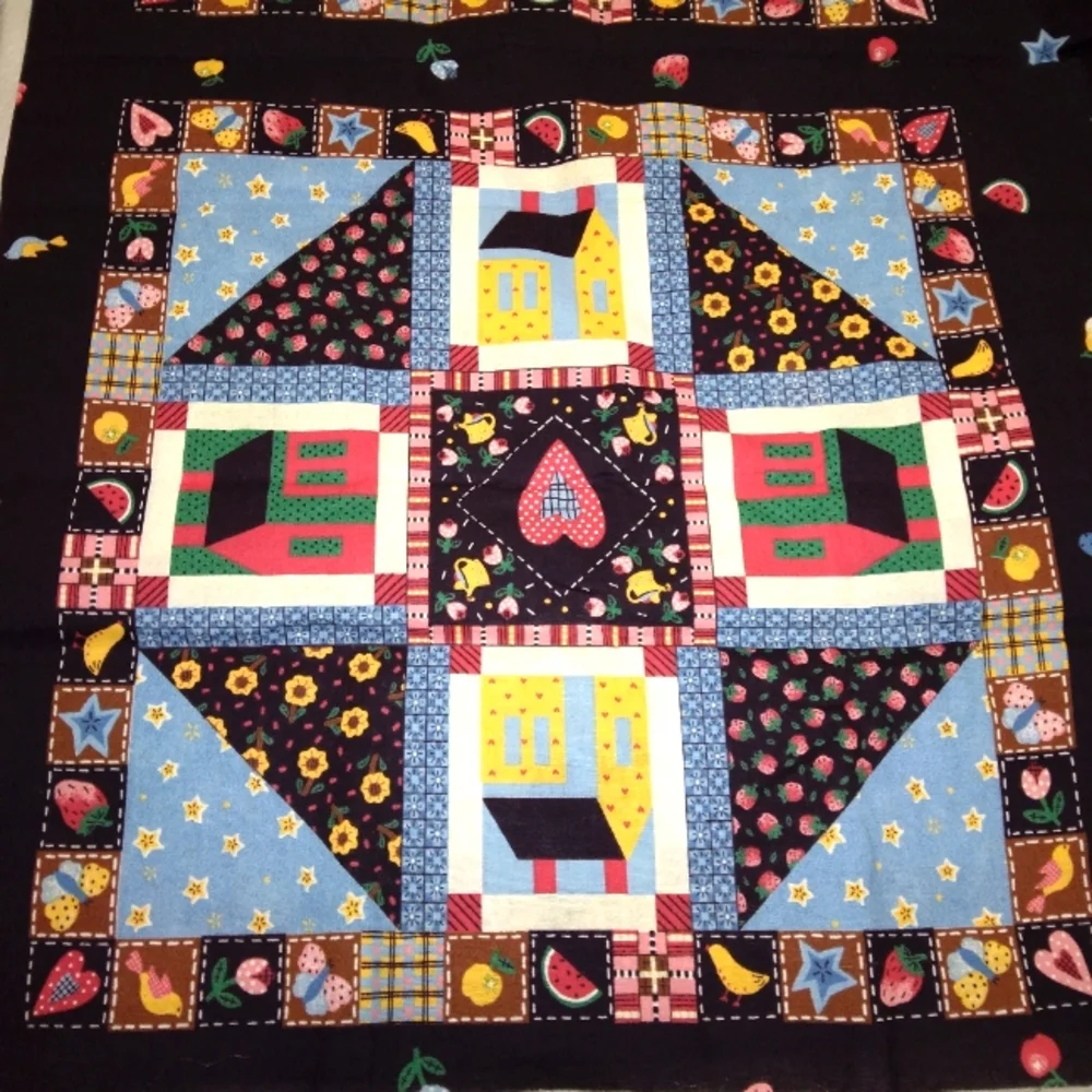 FABRIC PILLOW PANELS fabric, Patchwork Look Pillow Panels by Spring Ind