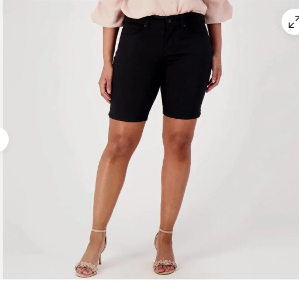 NYDJ Black Stretch Bermuda Shorts