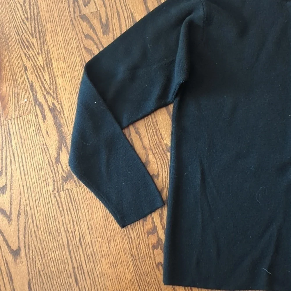 Vtg Designer Emmanuel Ungaro black ribbed wool/cashmere pullover sweater sz M