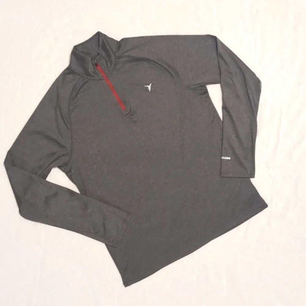 Old Navy Athletic 1/4 Zip Long Sleeve Active Pullover Shirt Gray Sz Med Men's