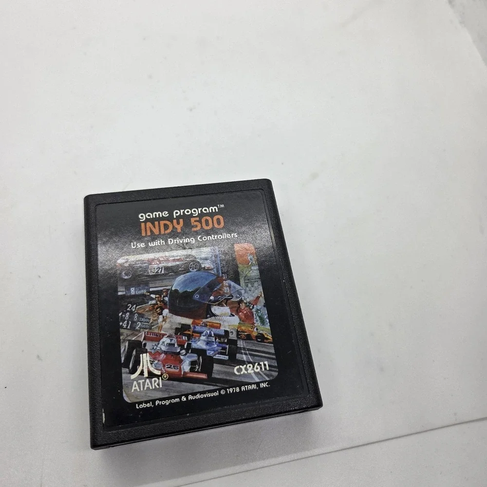 Indy 2600 Atari‎ 2600 Video Game Cartridge CX2611 Picture Label Vintage 1978