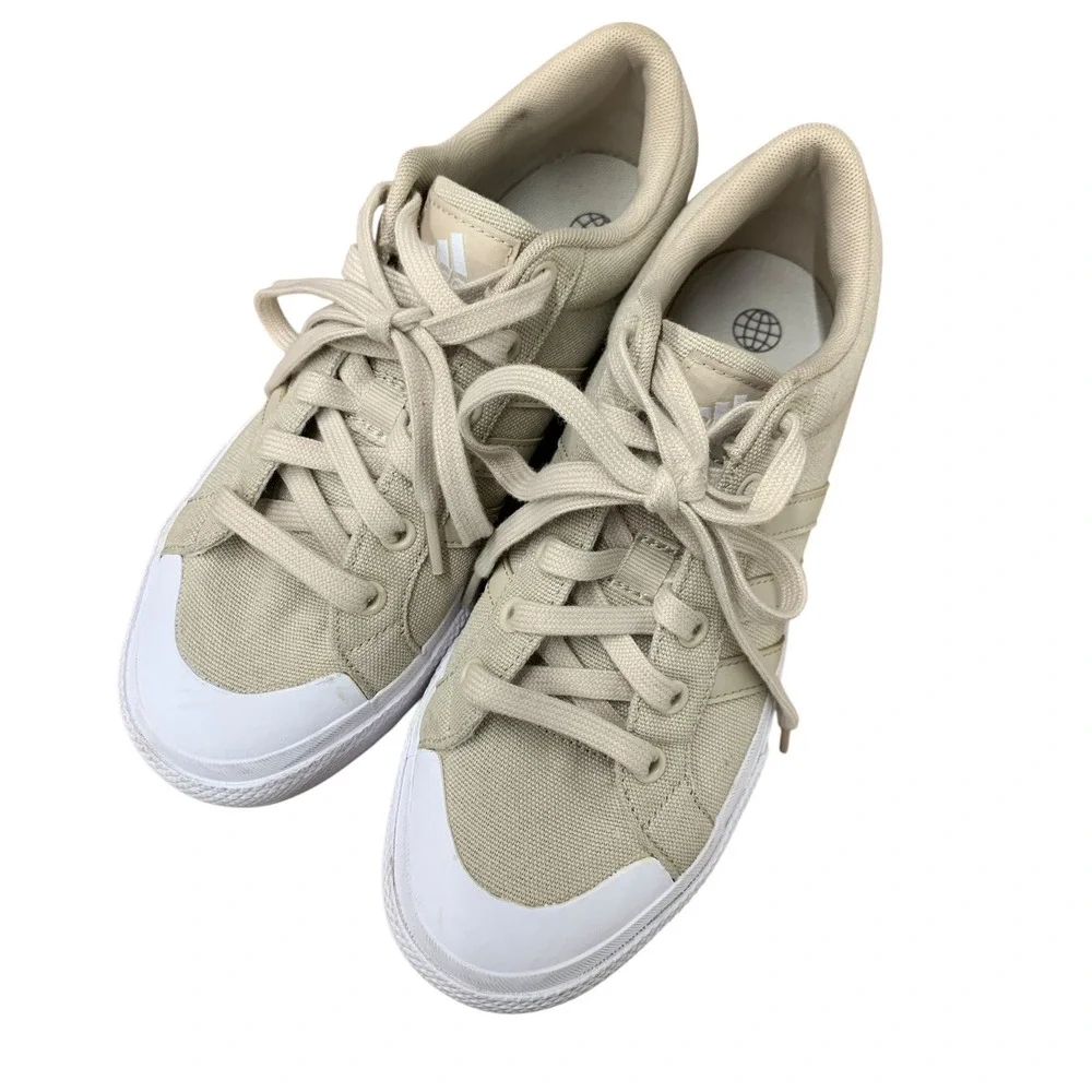 Adidas Bravado 2.0‎ Platform Skate Sneaker (Women) SZ 7 Beige/ beige/ white