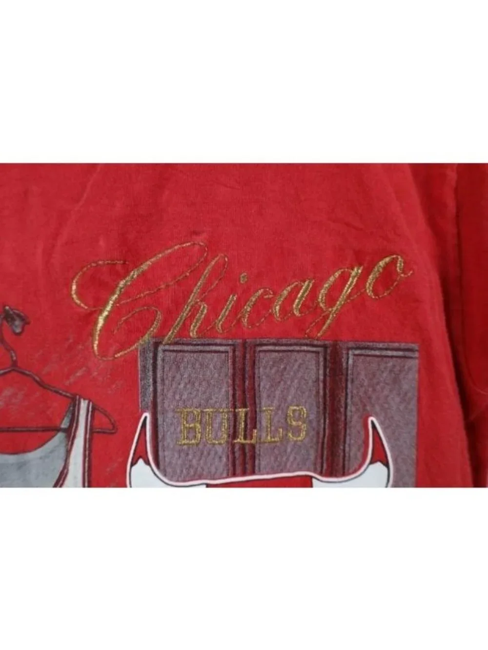 Vtg 90s Mens Medium Distressed Chicago Bulls Basketball Locker Room T-Shirt USA