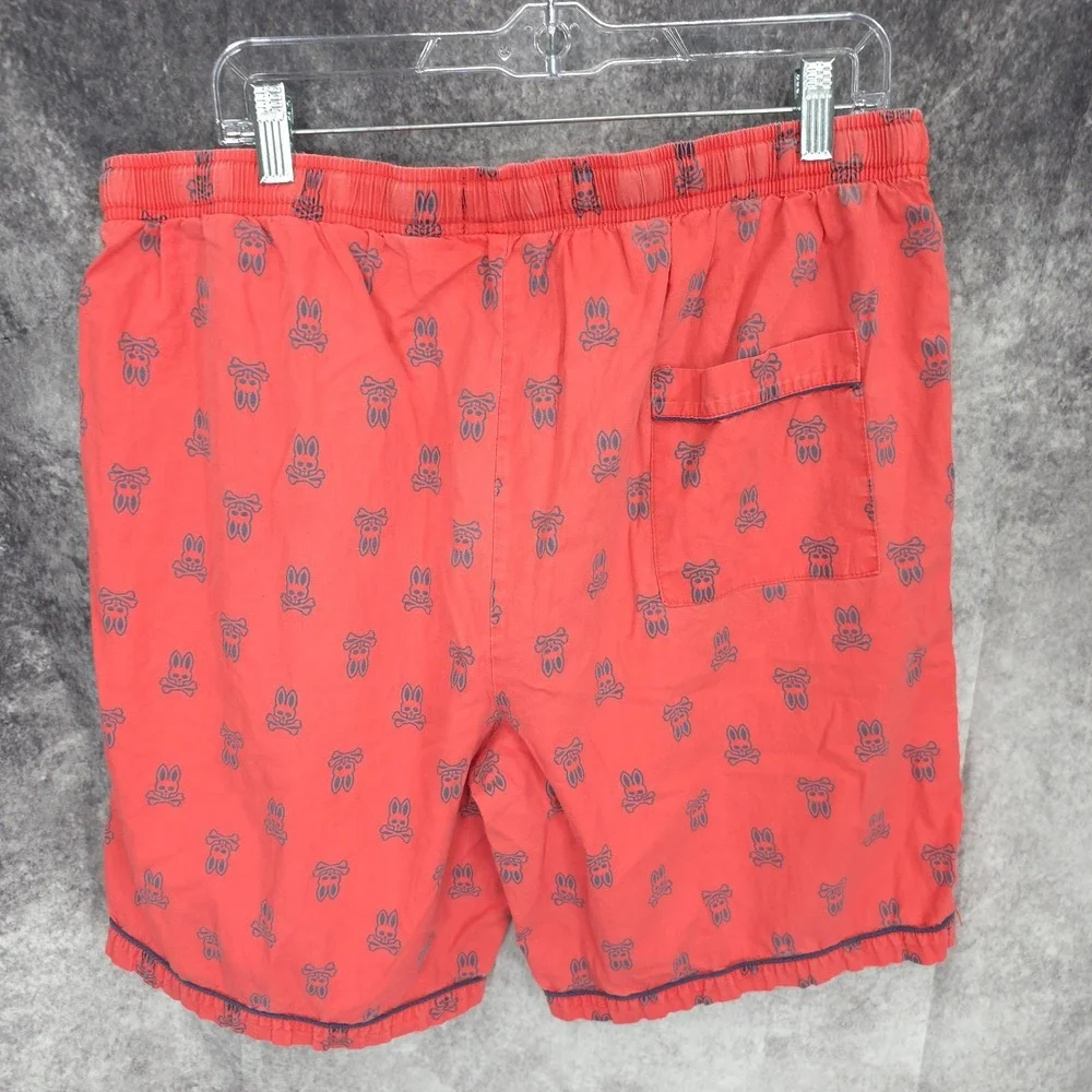 Psycho Bunny Board Shorts Mens Large Orange‎ Swim Trunks AOP