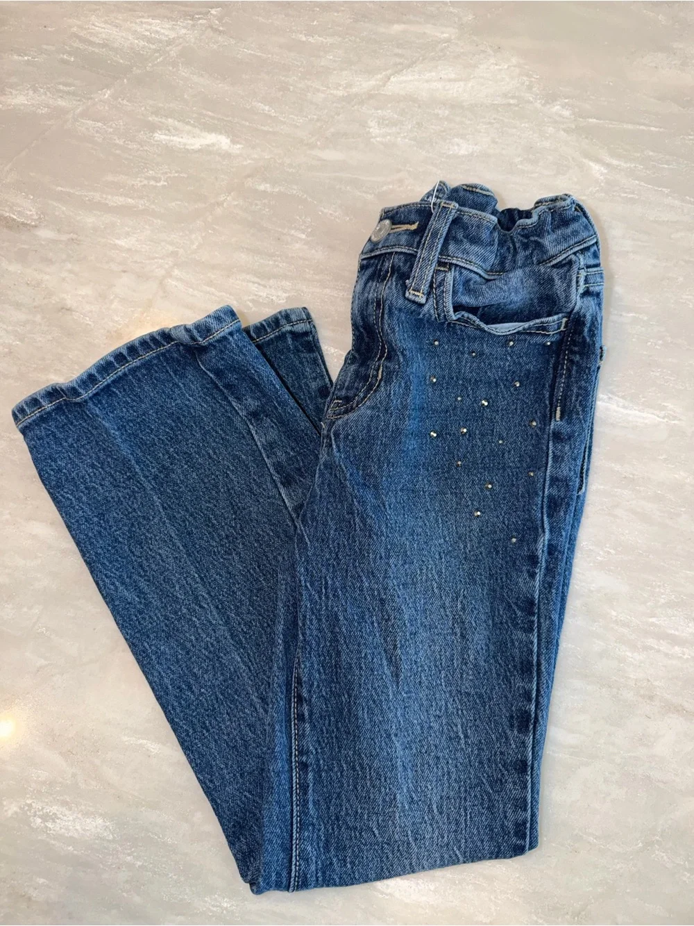 Old Navy Girls Size 8 High-Rise Rhinestone Flare Jeans