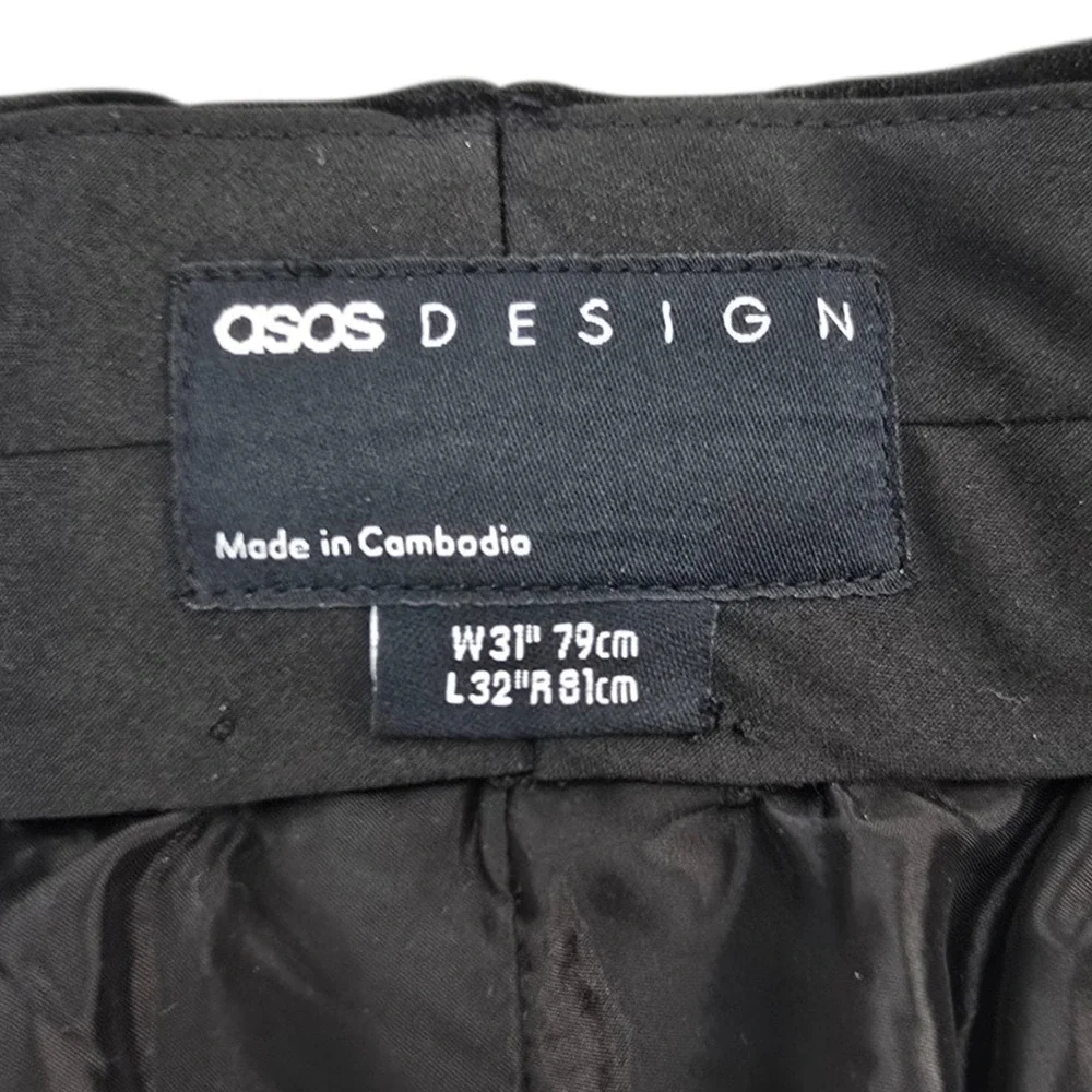 ASOS Design Suit Mens 38/31 Black Sequin Velvet Shawl Lapel Belted Luxury Disco