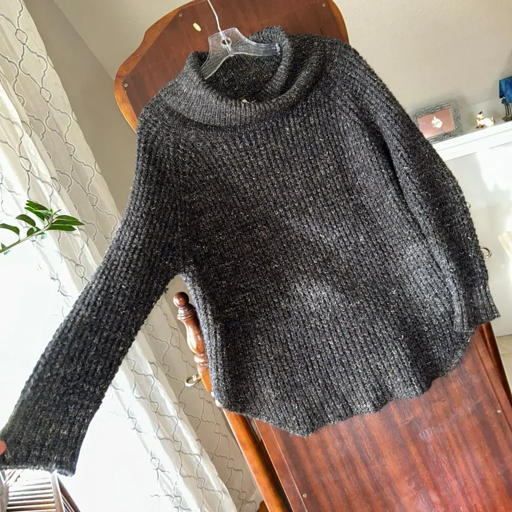 Free People Women's Dylan Tweedy Square Knit Turtleneck Sweater size small