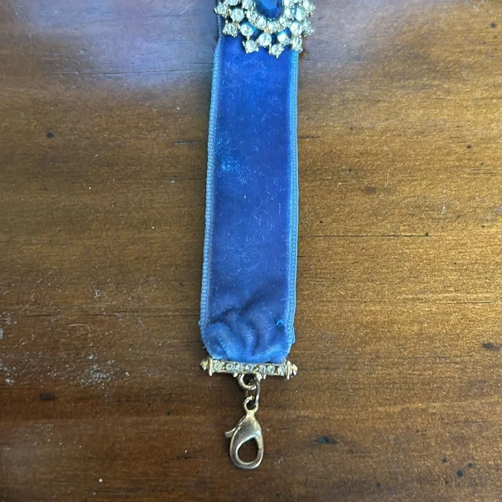 Bracelet velvet material with crystals designs NWOT