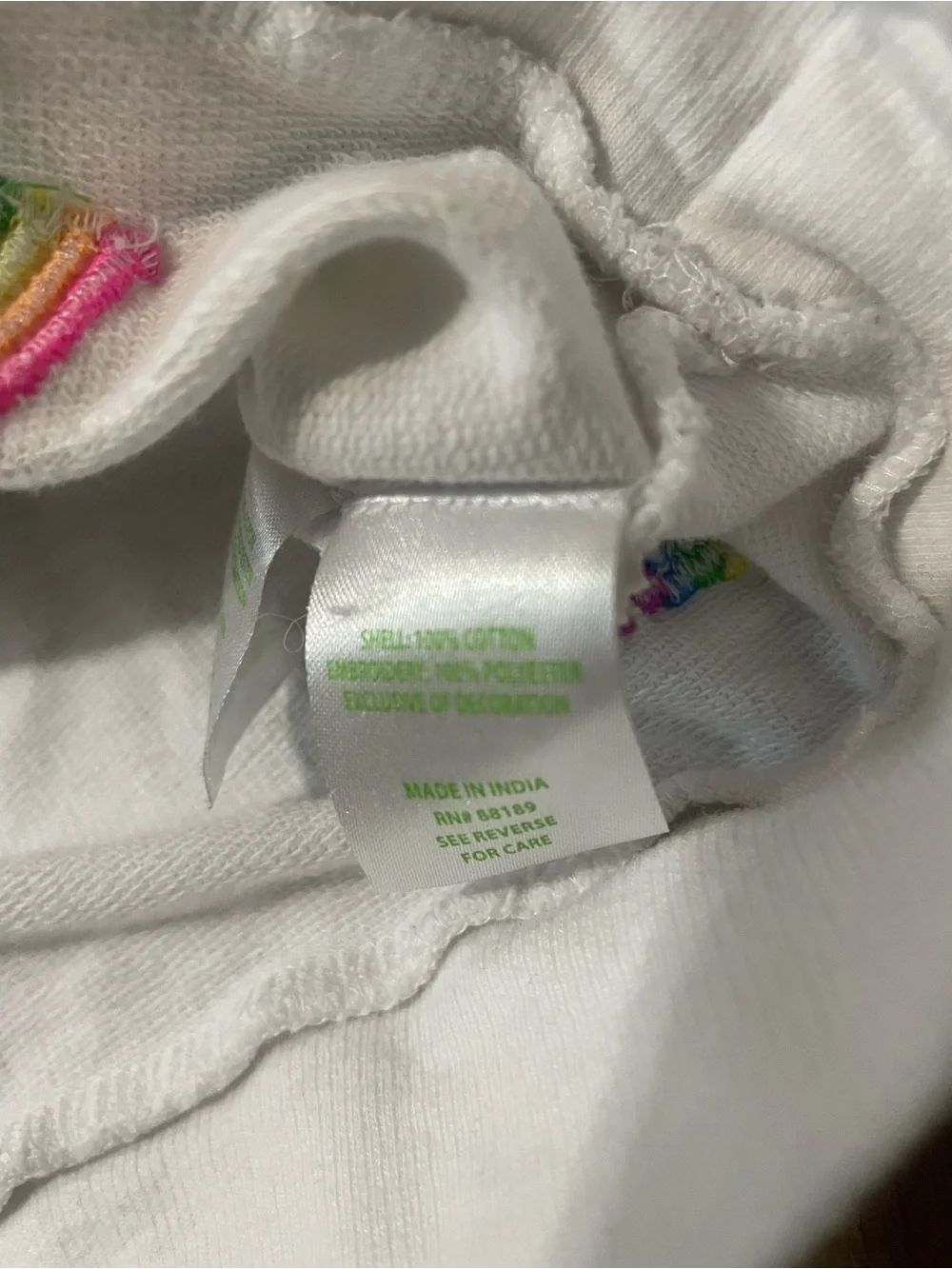 Lilly Pulitzer Sheridan Lightweight Sweatshirt Rainbow Embroidered Crewneck S
