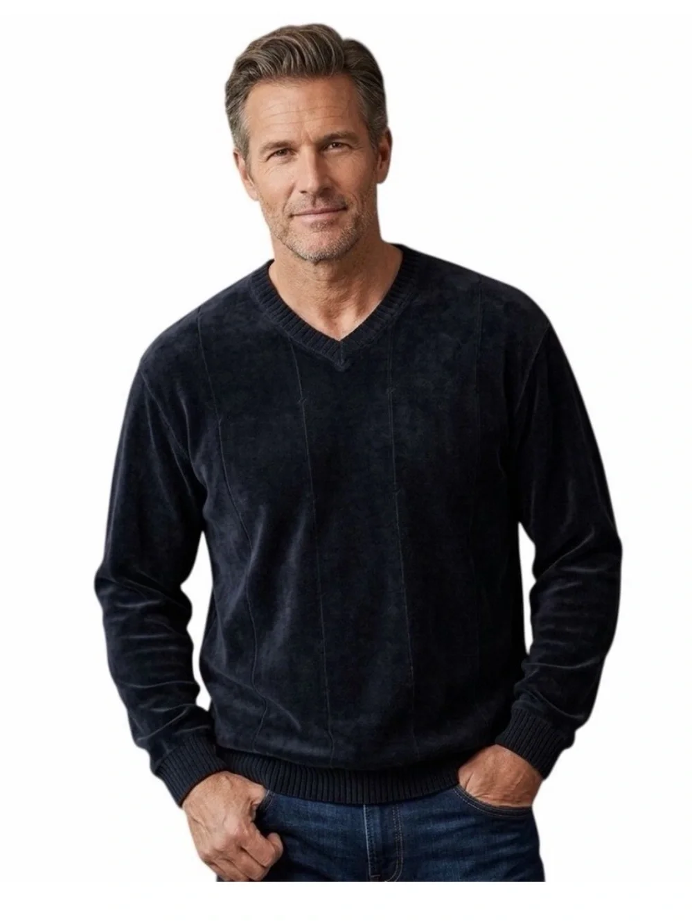 Tommy Bahama navy chenille mens‎ V-neck relaxed fit pullover XXL