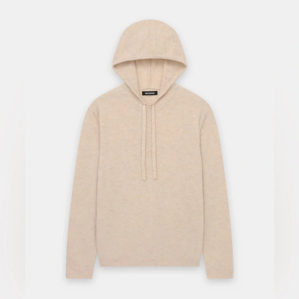 Naadam Signature Cashmere Hoodie, Oatmeal, size S