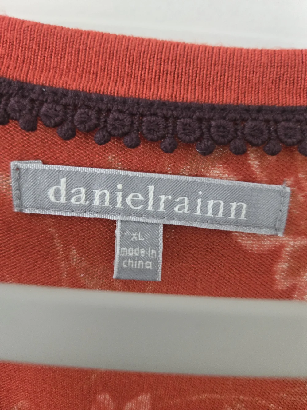 Daniel Rainn Rust Floral Button-Front V-Neck Top