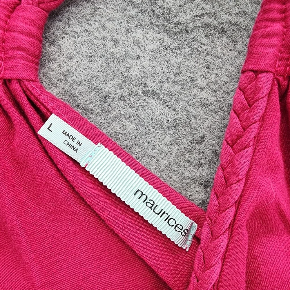 Maurices Shirt Womens Large Red Sleeveless Tank Top