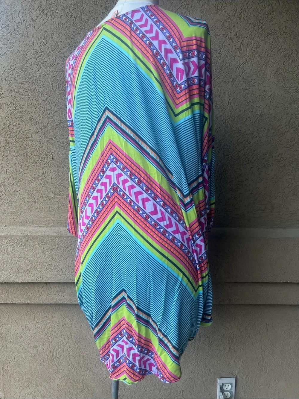 Mara Hoffman Light Blue Multicolor Draped Tie-Front Tunic