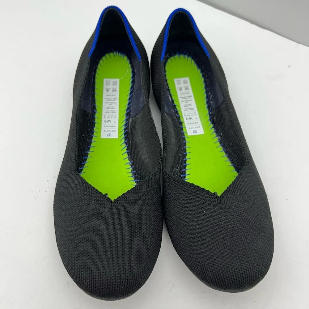 Rothys Round Toe Black Flats