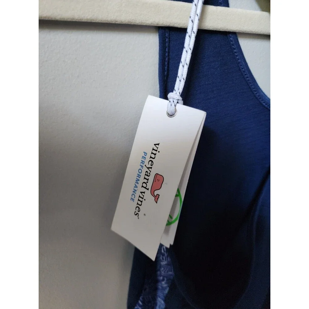 New Vineyard Vines Performance Monstera Swing Navy Ombre Tank Top Size XS Nwt