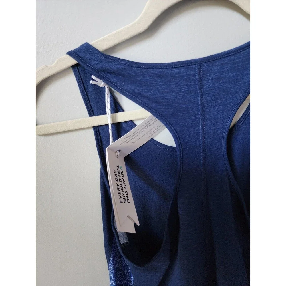New Vineyard Vines Performance Monstera Swing Navy Ombre Tank Top Size XS Nwt