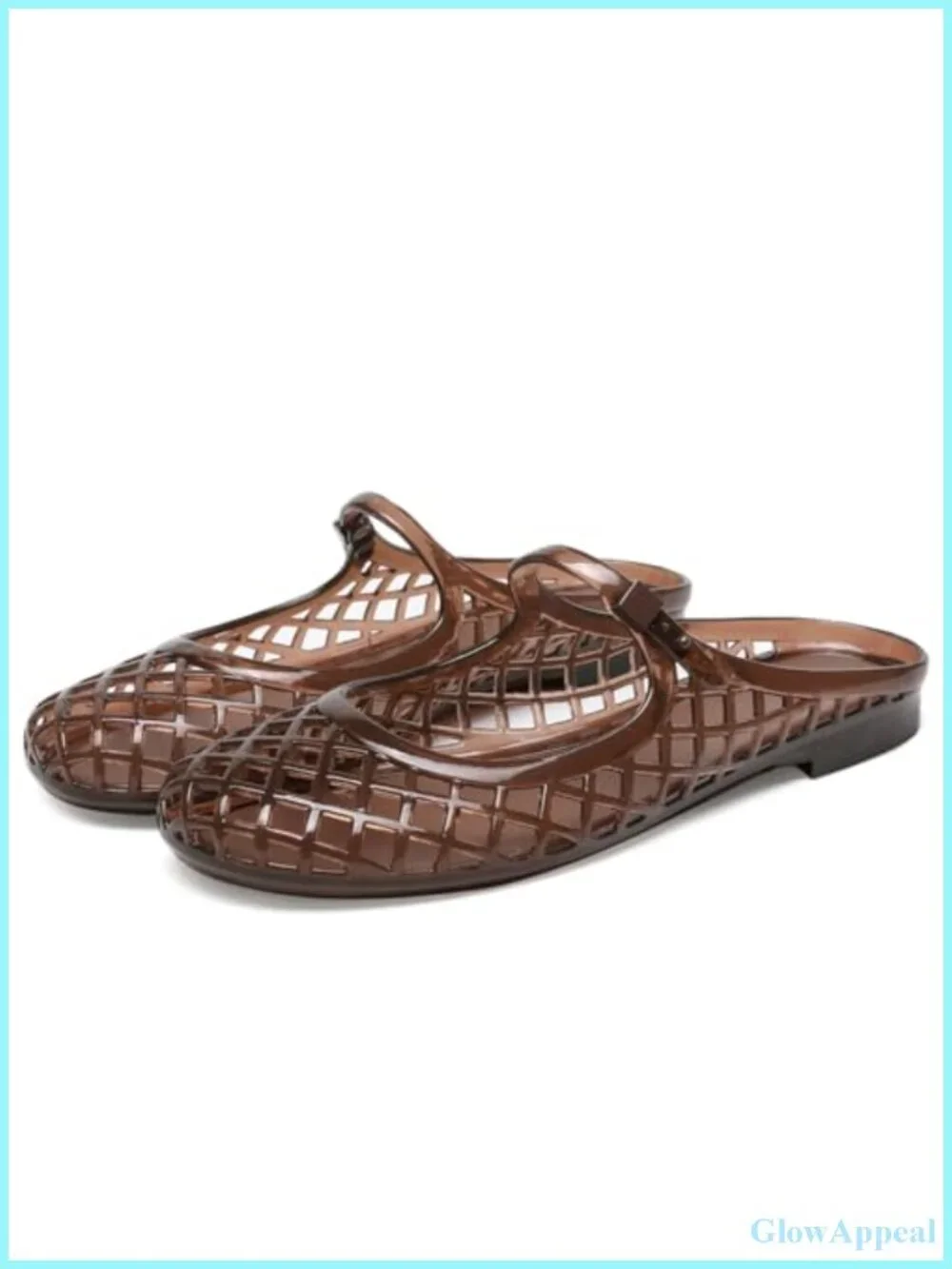 Clear Jelly Slide Sandals Women Slip On Closed Round Toe Mesh Hollow Flat Mary