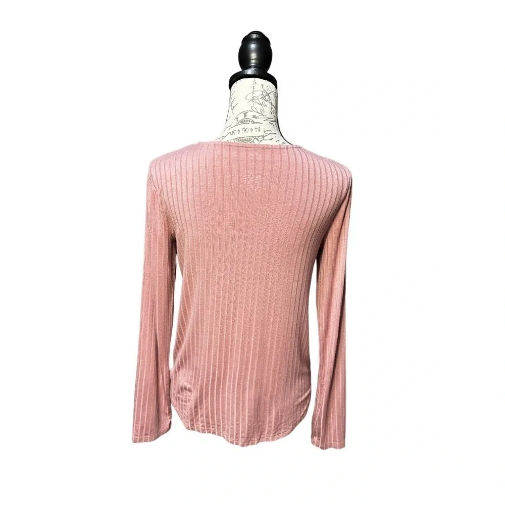 SO Ribbed Pink Long Sleeve Top Size Medium