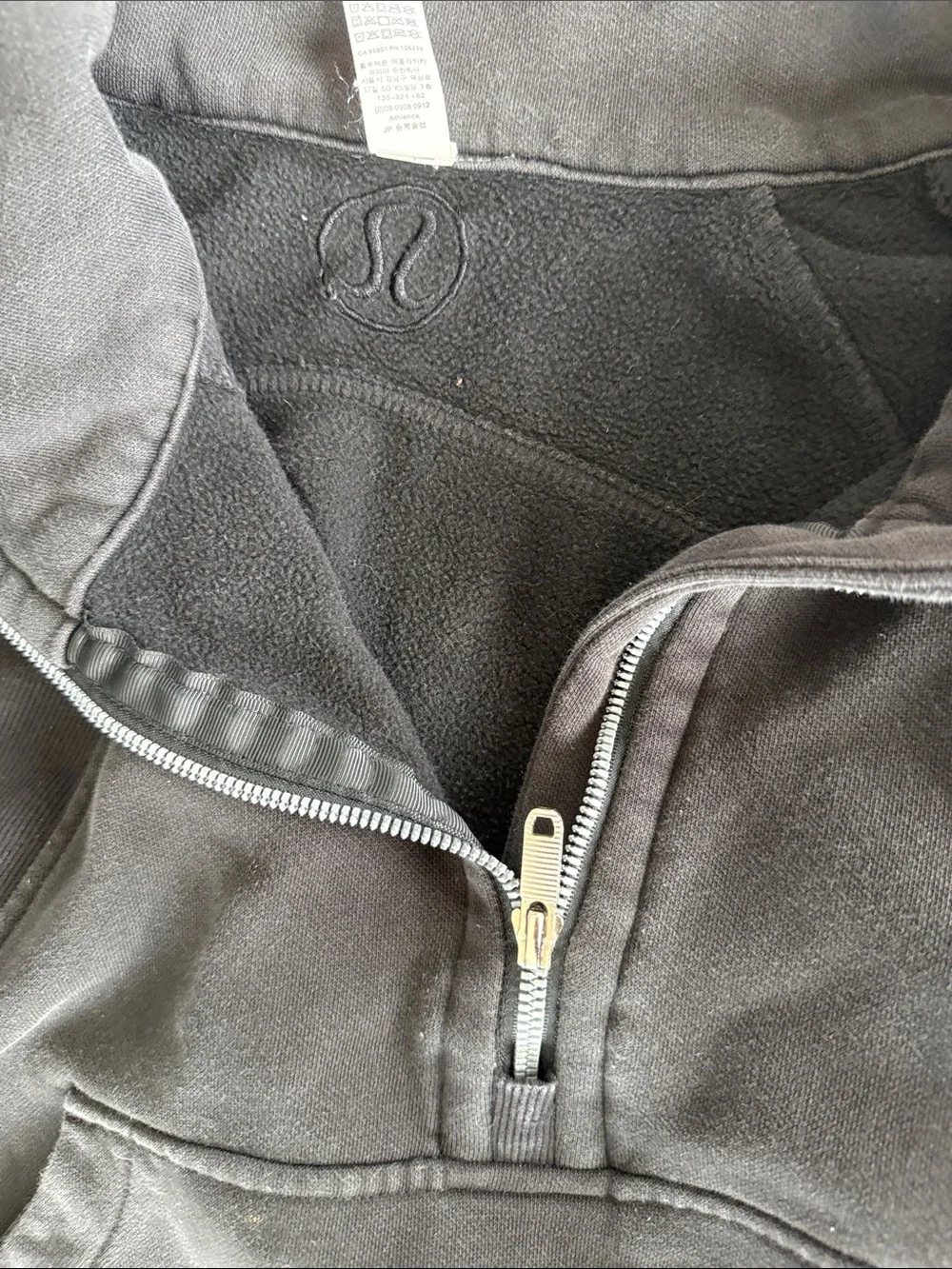 lululemon athletica Charcoal Cropped Half-Zip Pullover